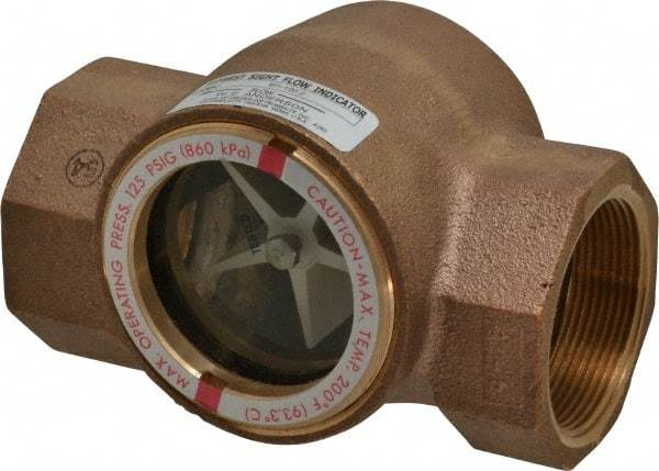 Dwyer - 2 Inch, Bronze Body Sight Flow Indicator - 125 Max psi, 5-11/16 Inch Overall Length, 200°F - Caliber Tooling