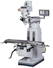 Value Collection - 9 x 49" 3 hp 220/440V 220V Variable Speed Pulley Control 3 Phase Knee Milling Machine - Caliber Tooling