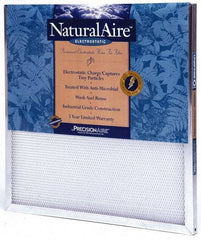 PrecisionAire - 20" Noml Height x 20" Noml Width x 2" Noml Depth, 50 to 60% Capture Efficiency, Wire-Backed Pleated Air Filter - MERV 10, Polyester/Polypropylene, Integrated Frame, For Any Unit - Caliber Tooling