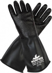 MCR Safety - Size XL (10), 14" Long, 14 mil Thick, Butyl Chemical Resistant Gloves - Smooth Finish, Black - Caliber Tooling