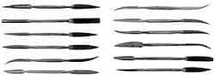 Grobet - 12 Piece Swiss Pattern File Set - 7" Long, 2 Coarseness, Silversmith's Handle - Caliber Tooling