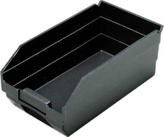 Quantum Storage - 11-5/8" Deep, Black Polypropylene Hopper Shelf Bin - 4" High x 2-3/4" Wide x 11-5/8" Long - Caliber Tooling