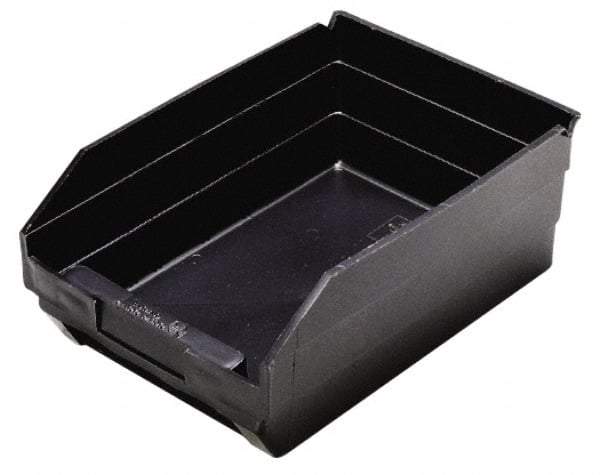 Quantum Storage - 11-5/8" Deep, Black Polypropylene Hopper Shelf Bin - 4" High x 8-3/8" Wide x 11-5/8" Long - Caliber Tooling