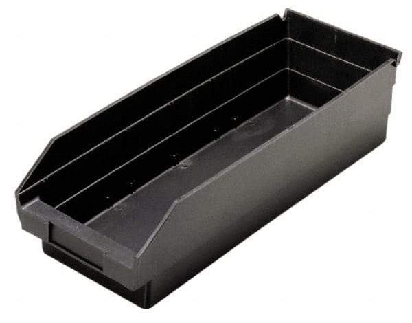 Quantum Storage - 23-5/8" Deep, Black Polypropylene Hopper Shelf Bin - 4" High x 8-3/8" Wide x 23-5/8" Long - Caliber Tooling