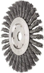 Value Collection - 7" OD, 7/8" Arbor Hole, Knotted Steel Wheel Brush - 1/2" Face Width, 1-11/16" Trim Length, 0.012" Filament Diam, 9,000 RPM - Caliber Tooling