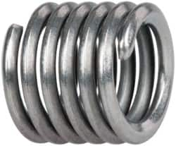 Heli-Coil - #8-32 UNC, 0.246" OAL, Free Running Helical Insert - 6 Free Coils, Tangless, 304 Stainless Steel, Bright Finish, 1-1/2D Insert Length - Exact Industrial Supply