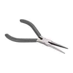 Value Collection - 5" OAL, 1-9/16" Jaw Length x 7/16" Jaw Width, Long Nose Mini Pliers - Serrated Jaw, Needle Nose Head, Plastic Dipped Handles, with Spring - Caliber Tooling