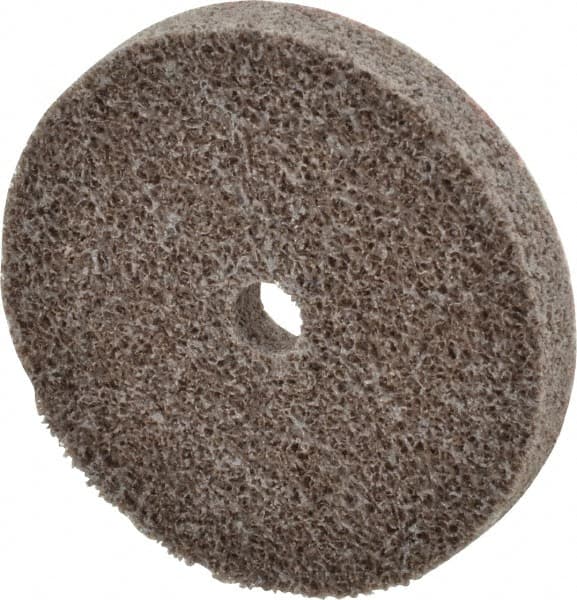 3M - 2" Diam, 1/4" Face Width, 1/4" Center Hole, Fine Grade, Aluminum Oxide Deburring Wheel - Unitized, Medium Density 5 Grade, 22,100 RPM - Caliber Tooling