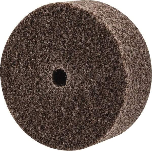 3M - 2" Diam, 3/4" Face Width, 1/4" Center Hole, Medium Grade, Aluminum Oxide Deburring Wheel - Unitized, Hard Density 7 Grade, 22,100 RPM - Caliber Tooling