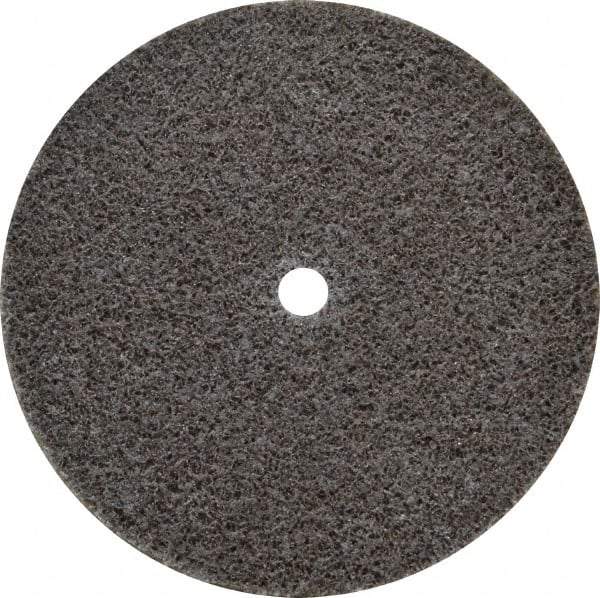 3M - 3" Diam, 1/4" Face Width, 1/4" Center Hole, Medium Grade, Aluminum Oxide Deburring Wheel - Unitized, Hard Density 7 Grade, 18,100 RPM - Caliber Tooling