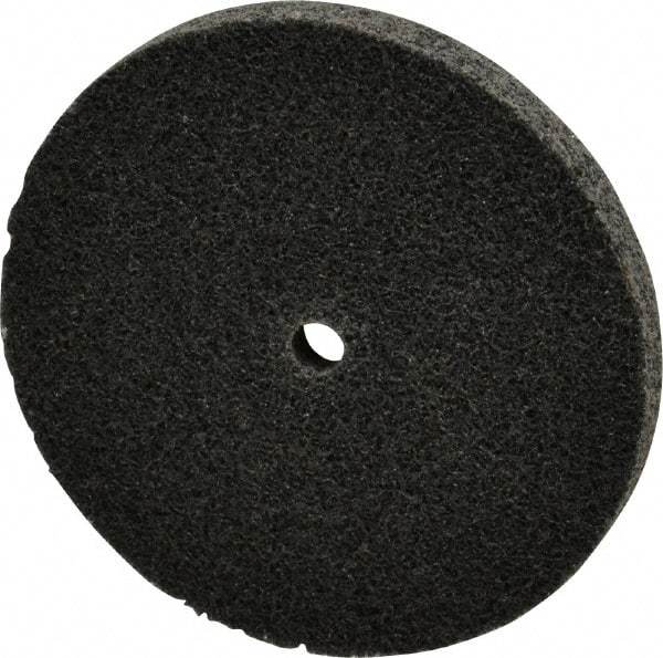 3M - 3" Diam, 1/4" Face Width, 1/4" Center Hole, Medium Grade, Silicon Carbide Deburring Wheel - Unitized, Hard Density 7 Grade, 18,100 RPM - Caliber Tooling