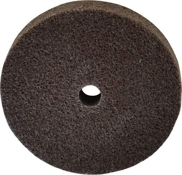 3M - 3" Diam, 1/2" Face Width, 3/8" Center Hole, Medium Grade, Aluminum Oxide Deburring Wheel - Unitized, Hard Density 7 Grade, 15,100 RPM - Caliber Tooling