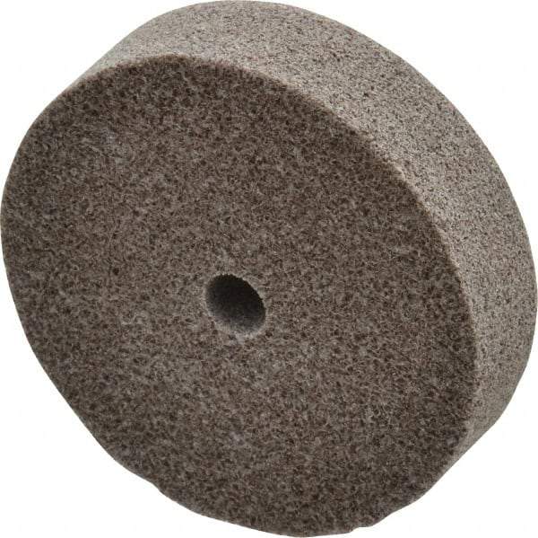 3M - 3" Diam, 3/4" Face Width, 3/8" Center Hole, Fine Grade, Aluminum Oxide Deburring Wheel - Unitized, Medium Density 5 Grade, 15,100 RPM - Caliber Tooling