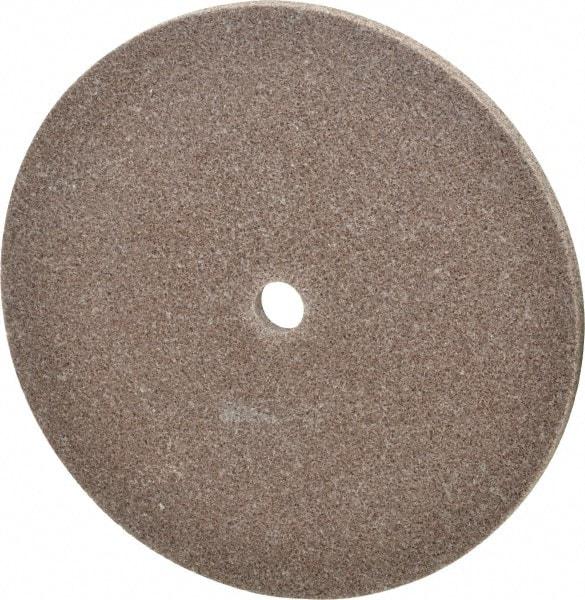 3M - 6" Diam, 1/4" Face Width, 1/2" Center Hole, Medium Grade, Aluminum Oxide Deburring Wheel - Unitized, Hard Density 7 Grade, 7,500 RPM - Caliber Tooling