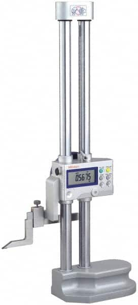 Mitutoyo - 40" Electronic Height Gage - 0.0005, 0.0002" (Switchable) Resolution, Accurate to 0.0025", LCD Display, SPC Data Output - Caliber Tooling