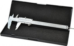 Value Collection - 0 to 6" Carbon Steel Vernier Caliper - 0.02mm Graduation, 1.5748" Jaw Depth, 0.0012" Accuracy, Includes Depth, Inside Diameter, Outside Diameter, Step - Caliber Tooling