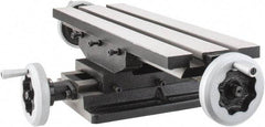 Interstate - 6" Table Width x 19 Table Length, 7-1/2" Cross Travel x 11" Longitudinal Travel, Slide Machining Table - 5" Overall Height, Two 9/16" Longitudinal T Slots, 10-1/2" Base Length x 8" Base Width - Caliber Tooling