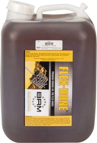 Brush Research Mfg. - Flex-Hone, 5 Gal Bottle Honing Fluid - Straight Oil, For Cutting - Caliber Tooling