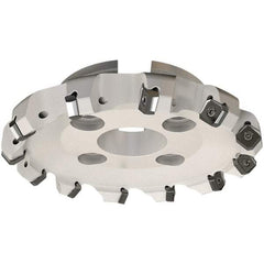 Iscar - 174.8mm Cut Diam, 50.8mm Arbor Hole, 7.15mm Max Depth of Cut, 45° Indexable Chamfer & Angle Face Mill - 10 Inserts, S845 SX.U 16.. Insert, Right Hand Cut, 10 Flutes, Through Coolant, Series Helido - Caliber Tooling