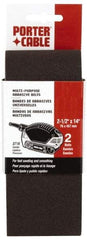 Porter-Cable - 2-1/2" Wide x 14" OAL, 80 Grit, Aluminum Oxide Abrasive Belt - Aluminum Oxide, Medium, Coated, X Weighted Cloth Backing - Caliber Tooling