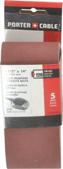 Porter-Cable - 2-1/2" Wide x 14" OAL, 120 Grit, Aluminum Oxide Abrasive Belt - Aluminum Oxide, Fine, Coated, X Weighted Cloth Backing - Caliber Tooling