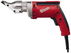 Milwaukee Tool - 2,500 SPM, 120 Volt, Pistol Grip Handle, Handheld Electric Shear - 18 Gauge (Steel) & 20 Gauge (Stainless Steel) Cutting Capacity - Caliber Tooling