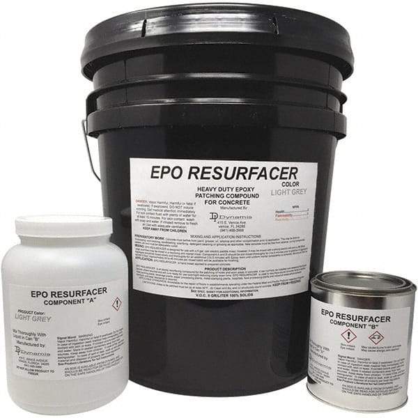 Made in USA - 50 Lb Concrete Repair/Resurfacing - Light Gray, 25 Sq Ft Coverage, Epoxy Resin - Caliber Tooling