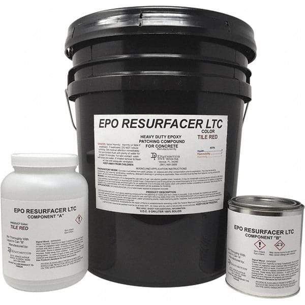 Made in USA - 50 Lb Concrete Repair/Resurfacing - Tile Red, 25 Sq Ft Coverage, Epoxy Resin - Caliber Tooling