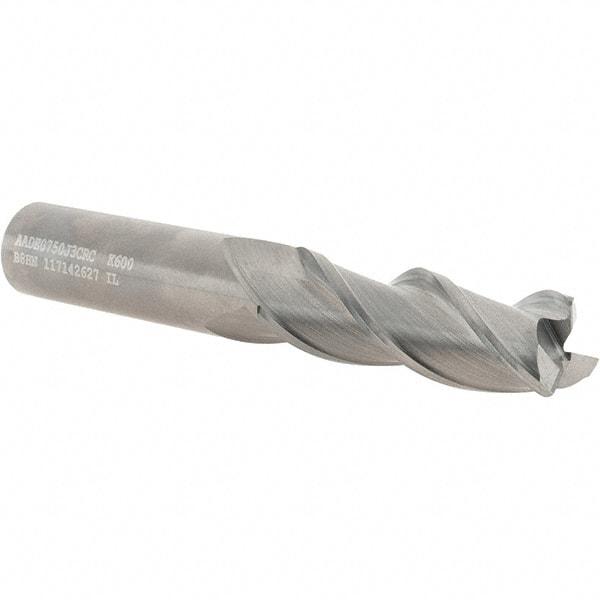 Kennametal - 3/4", 3 Flute, Single End, Solid Carbide, 0.06" Corner Radius End Mill - 5" OAL, 37° Helix, Right Hand Flute, 2-1/4" LOC, Right Hand Cut - Caliber Tooling