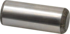 Made in USA - 1" Diam x 2-1/2" Pin Length Grade 8 Alloy Steel Standard Dowel Pin - Bright Finish, C 47-58 & C 60 (Surface) Hardness, 117,800 Lb (Single Shear), 235,600 Lb (Double Shear) Breaking Strength, 1 Beveled & 1 Rounded End - Caliber Tooling