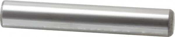 Made in USA - 1" Diam x 6" Pin Length Grade 8 Alloy Steel Standard Dowel Pin - Bright Finish, C 47-58 & C 60 (Surface) Hardness, 117,800 Lb (Single Shear), 235,600 Lb (Double Shear) Breaking Strength, 1 Beveled & 1 Rounded End - Caliber Tooling