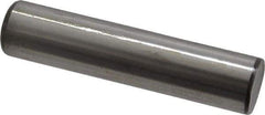 Made in USA - 1/2" Diam x 2-1/4" Pin Length Grade 8 Alloy Steel Standard Dowel Pin - Bright Finish, C 47-58 & C 60 (Surface) Hardness, 29,450 Lb (Single Shear), 58,900 Lb (Double Shear) Breaking Strength, 1 Beveled & 1 Rounded End - Caliber Tooling