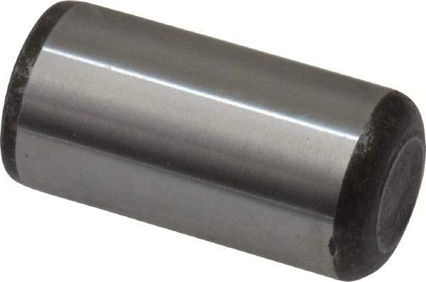 Made in USA - 5/8" Diam x 1-1/4" Pin Length Grade 8 Alloy Steel Standard Dowel Pin - Bright Finish, C 47-58 & C 60 (Surface) Hardness, 46,000 Lb (Single Shear), 92,000 Lb (Double Shear) Breaking Strength, 1 Beveled & 1 Rounded End - Caliber Tooling