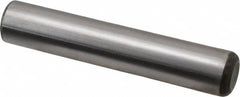 Made in USA - 3/4" Diam x 4" Pin Length Grade 8 Alloy Steel Standard Dowel Pin - Bright Finish, C 47-58 & C 60 (Surface) Hardness, 132,400 Lb (Double Shear), 66,200 Lb (Single Shear) Breaking Strength, 1 Beveled & 1 Rounded End - Caliber Tooling