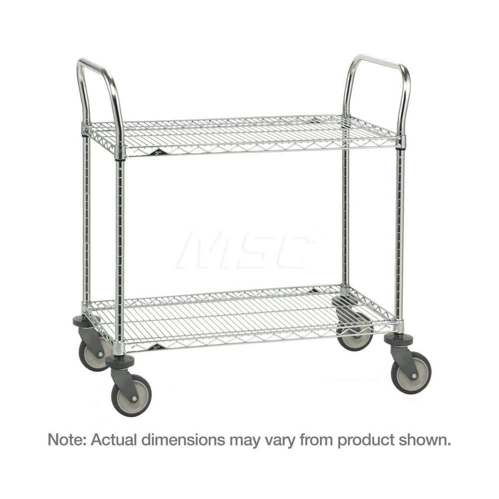 Metro - Carts; Type: Utility ; Load Capacity (Lb.): 900.000 ; Number of Shelves: 2 ; Width (Inch): 24 ; Length (Inch): 60 ; Height (Inch): 39 - Exact Industrial Supply