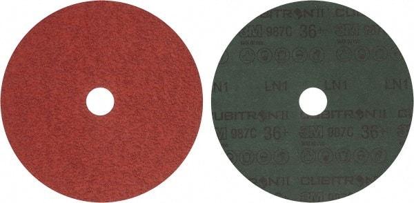 3M - 7" Diam 7/8" Hole 36 Grit Fiber Disc - Very Coarse Grade, Ceramic, 8,600 Max RPM, Series 987C - Caliber Tooling