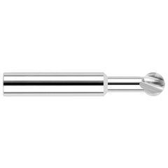 5/64″ Diam 270° Wrap Angle 0.0666″ LOC 2-Flute Uncoated Undercut End Mill 1/8″ Shank Diam, 1-1/2″ OAL, 0.0391″ Radius, Solid Carbide