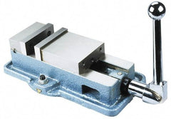 Interstate - 5" Jaw Width, 4-11/32" Jaw Opening Capacity, Horizontal Stationary Machine Vise - Manual Operation, 7,425 Lb Capacity, 1 Station, 14-3/8" Long x 3.94" High x 1-3/8" Deep, 1-3/8" Jaw Height, Cast Iron - Caliber Tooling