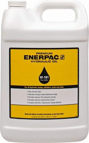 Enerpac - 1 Gal Bottle, Mineral Hydraulic Oil - ISO 32, <12,000 SUS at 0°F, 150 to 165 SUS at 100°F, 42 to 45 SUS at 210°F - Caliber Tooling