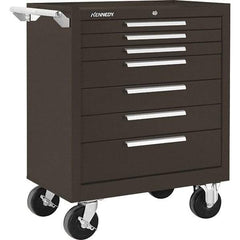 Kennedy - 7 Drawer 1,400 Lb Capacity Steel Tool Roller Cabinet - 27" Wide x 35" High x 18" Deep, Ball Bearing Drawer Slides, Brown - Caliber Tooling