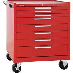 Kennedy - 8 Drawer 1,400 Lb Capacity Steel Tool Roller Cabinet - 34" Wide x 40" High x 20" Deep, Red - Caliber Tooling