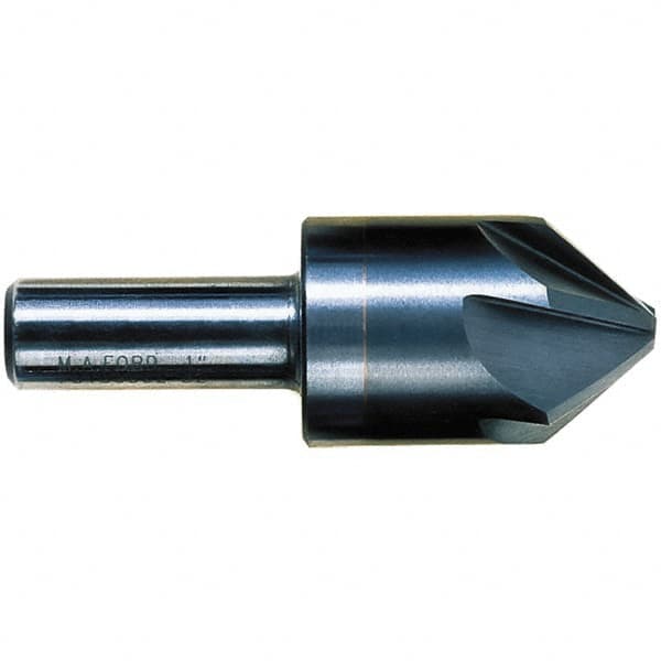 M.A. Ford - 5/8" Head Diam, 3/8" Shank Diam, 6 Flute 100° Solid Carbide Countersink - 2-3/8" OAL - Caliber Tooling