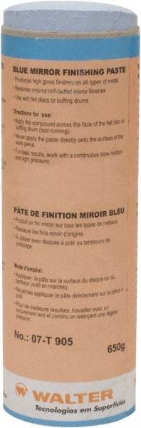 WALTER Surface Technologies - 5 oz Metal Polishing Compound - Compound Grade Ultra Fine, 2,000 Grit, Blue, For Mirror Finishing, Use on Metal - Caliber Tooling