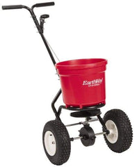 Made in USA - 50 Lb Polyethylene Walk Behind Broadcast Landscape Spreader - 13" Wheels - Caliber Tooling