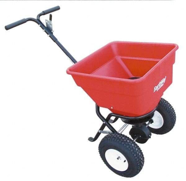 Made in USA - 100 Lb Polyethylene Walk Behind Broadcast Landscape Spreader - 13" Wheels - Caliber Tooling