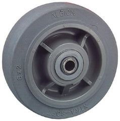 Albion - 5 Inch Diameter x 2 Inch Wide, Solid Rubber Caster Wheel - 375 Lb. Capacity, 2-3/16 Inch Hub Length, 1/2 Inch Axle Diameter, Roller Bearing - Caliber Tooling