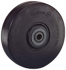 Albion - 5 Inch Diameter x 1-1/4 Inch Wide, Solid Rubber Caster Wheel - 240 Lb. Capacity, 1-15/32 Inch Hub Length, 3/8 Inch Axle Diameter, Sleeve Bearing - Caliber Tooling