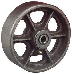 Albion - 5 Inch Diameter x 1-1/2 Inch Wide, Cast Iron Caster Wheel - 600 Lb. Capacity, 1-5/8 Inch Hub Length, 1/2 Inch Axle Diameter, Roller Bearing - Caliber Tooling