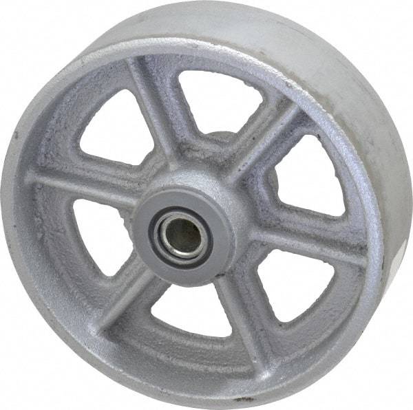 Albion - 6 Inch Diameter x 2 Inch Wide, Cast Iron Caster Wheel - 1,400 Lb. Capacity, 2-3/16 Inch Hub Length, 3/4 Inch Axle Diameter, Roller Bearing - Caliber Tooling