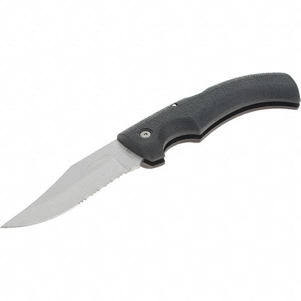 Gerber - 3-3/4" Blade, 8-3/4" OAL, Partially Serrated Clip Point Folding Knife - 4-7/8" Closed Length - Caliber Tooling